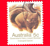 AUSTRALIA ~  Usato ~ 1983 - Specie Minacciate Di Estinzione (1981-1984) - Vombato Dal Naso Peloso Del Queensland - 5 - Oblitérés