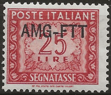 TZAS25AL - 1954 Trieste Zona A, Sass. Nr. 25A, Segnatasse, Francobollo Nuovo Con Traccia Di Linguella */ - Taxe
