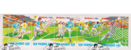 Saint Marin 1994 - YT 1370 à 1374 (o) Sur Fragment - Coupe Du Monde De Football Aux Etats Unis - Used Stamps