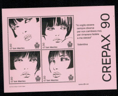 San Marino 2023 90° Anniversario Nascita Di Guido Crepax 4v In Foglietto Complete Set ** MNH - Neufs