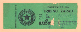 HAJDUK V GALENIKA ZEMUN Stara Ex Yu Ulaznica Iz 1983. G. * Kup Jugoslavije * Yugoslavia Croatia Serbia Football Ticket - Match Tickets