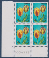 Préoblitéré Flore 2011 N°259 Tulipe (type Du 254) 35g. S1 Bloc De 4 Coin Bas De Feuille Gauche Numéroté 6554997 - 1989-2008