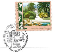 Orto Botanico Dell'Università Di Roma (stamp) Special Postmark On ESTE:  Viaggio In Italia 1840 Card - 2011-20: Marcophilia