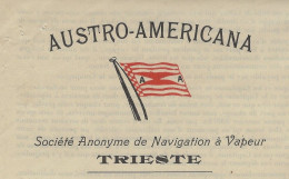 1919 CONNAISSEMENT BILL OF LADING NAVIGATION  CIE AUSTRO AMERICANA Trieste  FRANCE ANTILLES Pointe à Pitre => Marseille - 1900 – 1949