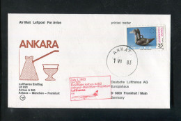 "TUERKEI" 1983, Erstflugbrief LH 623 "Ankara-Frankfurt" (L0031) - Airmail