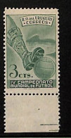 A1198b  - URUGUAY - STAMPS - FOOTBALL - 1951  3 Cnts PERFORATION 11  - RARE! - Unused Stamps
