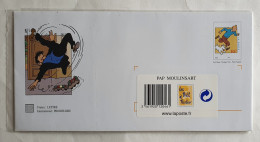 1 ENTIER POSTAL CARTE + ENVELOPPE PRE-AFFRANCHIE - TINTIN HERGE HADDOCK - Ansichtskarten