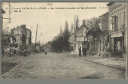 Delcampe - CPA 60 - Creil - Rue Gambetta Incendiée Par Les Allemands - Creil