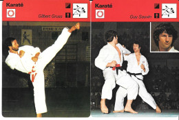 GF1785 - FICHES EDITION RENCONTRE - KARATE - GILBERT GRUSS - GUY SAUVIN - ROGER PASCHY - JEAN LUC MAMI - Kampfsport