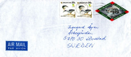 SINGAPORE, Letter, Night Herons   /   SINGAPOUR, Lettre, Egrets - Cigognes & échassiers