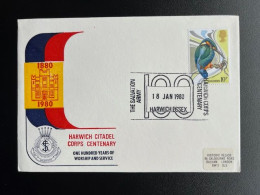 GREAT BRITAIN 1980 SPECIAL COVER SALVATION ARMY HARWICH CITADEL CORPS CENTENARY 18-01-1980 GROOT BRITTANNIE - Covers & Documents