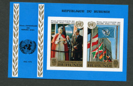 Burundi - 1970 - OCB BL40A - MNH ** - ND Imperf - United Nations Pope Paus Nations Unies - Cv € 6 - Nuovi