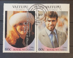 Royal Wedding 1986, Overprint ERROR ( Vertically) - Tuvalu