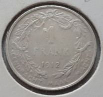 BELGIQUE/BELGIE  ALBERT PREMIER TRES BELLE 1 FRANC 1912 VL ARGENT/ZILVER/SILBER/SILVER COTES : 5€-10€-20€-30€ - 1 Franco