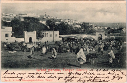 Grande Marché , Tanger , Maroc (Cancellation On German Stamp: Tanger, Deutsche Post, 1900, Sent To Norway) - Tanger