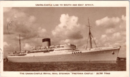 Union Castle Line To South- And East-Africa "Pretoria Castle"  (Sent From South-Africa To London 1958) - Steamers