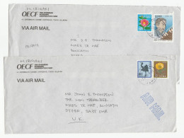 2 X 1990s JAPAN From OVERSEAS ECONOMIC CO-OPERATION FUND  Covers Air Mail Cover Stamps - Storia Postale