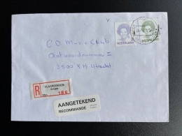 NETHERLANDS 1995 REGISTERED LETTER VLAARDINGEN DE LOPER TO UTRECHT 01-11-1995 NEDERLAND AANGETEKEND - Covers & Documents