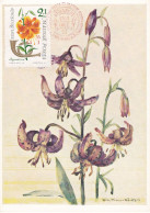 Carte Maximum Hongrie Hungary Fleur Flower 1597 Lys Lily - Cartoline Maximum
