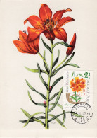 Carte Maximum Hongrie Hungary Fleur Flower 1597 Lys Lily - Cartoline Maximum