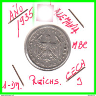 GERMANY TERCER REICH 1 REICHSMARK ( 1935 CECA - J )  ( DEUTSCHES REICHSMARK KM # 78 ) - 1 Reichsmark