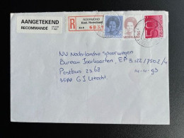 NETHERLANDS 1993 REGISTERED LETTER ROERMOND KAST. HORNSTRAAT TO UTRECHT 29-04-1993 NEDERLAND AANGETEKEND - Covers & Documents