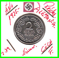 GERMANY REPÚBLICA DE WEIMAR 2 REICHSMARK ( 1925 CECA - F )  ( DEUTSCHES REICHSMARK KM # 45 ) - 2 Reichsmark