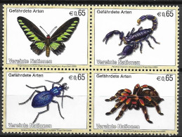 2009 UNO WIEN   Mi. 588-91 **MNH   Gefährdete Arten (: Insekten Und Spinnentiere. - Unused Stamps