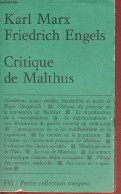 Critique De Malthus - Petite Collection Maspero N°210. - Marx Karl & Engels Friedrich - 1978 - Economie