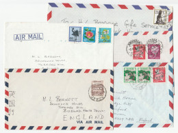 5 X 1970s-1980s JAPAN To Bideford GB  Air Mail COVERS From Sayko Mito Akasaka Hodogaya Osaka Cover Stamps - Briefe U. Dokumente