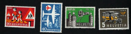 1956 Traffic  Michel CH 623 - 626 Stamp Number CH 355 - 358 Yvert Et Tellier CH 572 - 575 Xx MNH - Ongebruikt