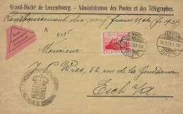 Luxembourg - Luxemburg - Lettre - Remboursement  1923  Adressé  Au Mr. Wies , Esch S.Alzette - Storia Postale