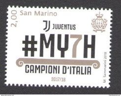 2018 San Marino Juventus Campioni D'Italia 2017/2018 1 Valore MNH** - Blocs-feuillets