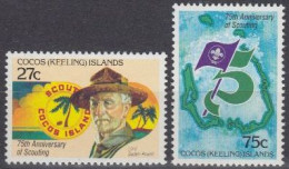 Kokos-Inseln Mi.Nr. 86-87 75 J. Pfadfinderbewegung (2 Werte) - Cocos (Keeling) Islands