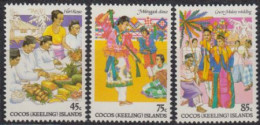 Kokos-Inseln Mi.Nr. 112-14 Kokos-malaiische Kultur (3 Werte) - Islas Cocos (Keeling)