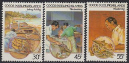 Kokos-Inseln Mi.Nr. 131-33 Kokos-malaiische Kultur, Handwerk (3 Werte) - Cocos (Keeling) Islands