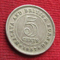 Malaya And British Borneo 5 Cents 1957 H W ºº - Malasia