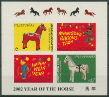 Philippinen 2001 Neujahr: Jahr Des Pferdes Block 172 B Postfrisch (C98107) - Filipinas