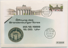 Berlin 1989 Öffnung Brandenburger Tor Numisbrief Mit Medaille (N709) - Briefe U. Dokumente