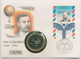 Bund 1991 Luftfahrt Otto Lilienthal Numisbrief Mit 1 Crown Insel Man (N637) - Isla Man