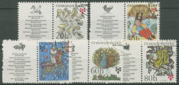 Tschechoslowakei 1975 Kinderbuchillustrationen 2267/71 ZF Gestempelt - Used Stamps