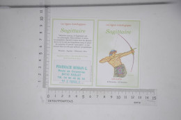 Lot De 2 Calendriers Mini Calendrier 2001 Pharmacie MOSSAN 84110 Sablet / Illustration Astrologie Bélier & Sagittaire - Tamaño Pequeño : 2001-...