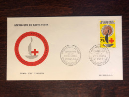 HAUTE VOLTA FDC COVER 1963 YEAR RED CROSS CROIX ROUGE HEALTH MEDICINE STAMPS - Alto Volta (1958-1984)