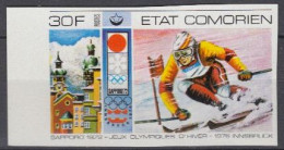 Komoren Mi.Nr. 267B Olympiade 1976 Innsbruck, Riesenslalom, Ungez. (30) - Comores (1975-...)