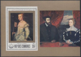 Komoren Mi.Nr. Block 161 Rubens, 400.Geb., Gemälde Junges Mädchen Mit Fahne - Comores (1975-...)