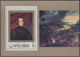Komoren Mi.Nr. Block 163 Rubens, 400.Geb., Gemälde Philipp IV - Comores (1975-...)