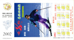 China, Calendar 2002 Woman Ski , Ski Sport Skisport Skiing Sci - Ski
