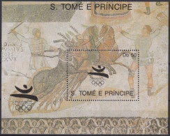 F-EX48891 SAO TOME I PRINCIPE MNH 1989 OLYMPIC BARCELONA ARCHEOLOGY EQUESTRIAN.   - Verano 1992: Barcelona