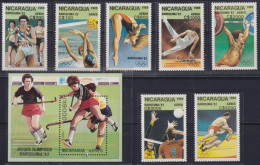 F-EX48888 NICARAGUA MNH 1989 OLYMPIC BARCELONA ATHLETISM JOCKEY SOCCER SWIMING.  - Verano 1992: Barcelona