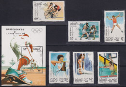 F-EX48890 LAOS MNH 1989 OLYMPIC BARCELONA ATHLETISM BASEBALL CYCLING BOXING ARCHERY.  - Verano 1992: Barcelona
